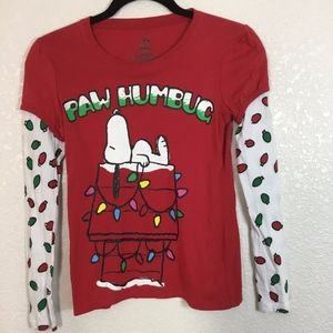 🐾 Peanuts "paw humbug" long sleeve shirt sz 10-12